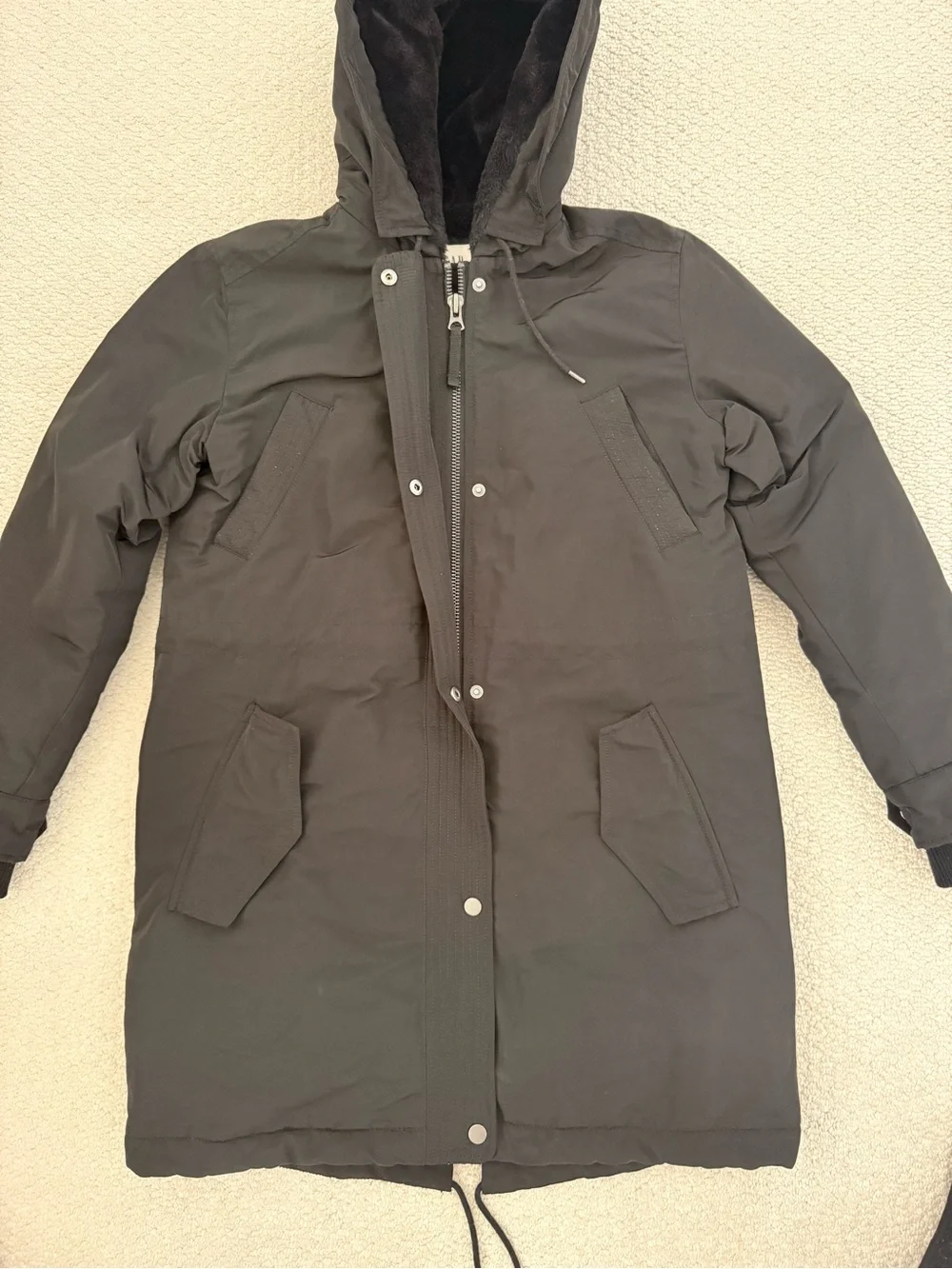 GAP Black Long Hooded Winter Parka